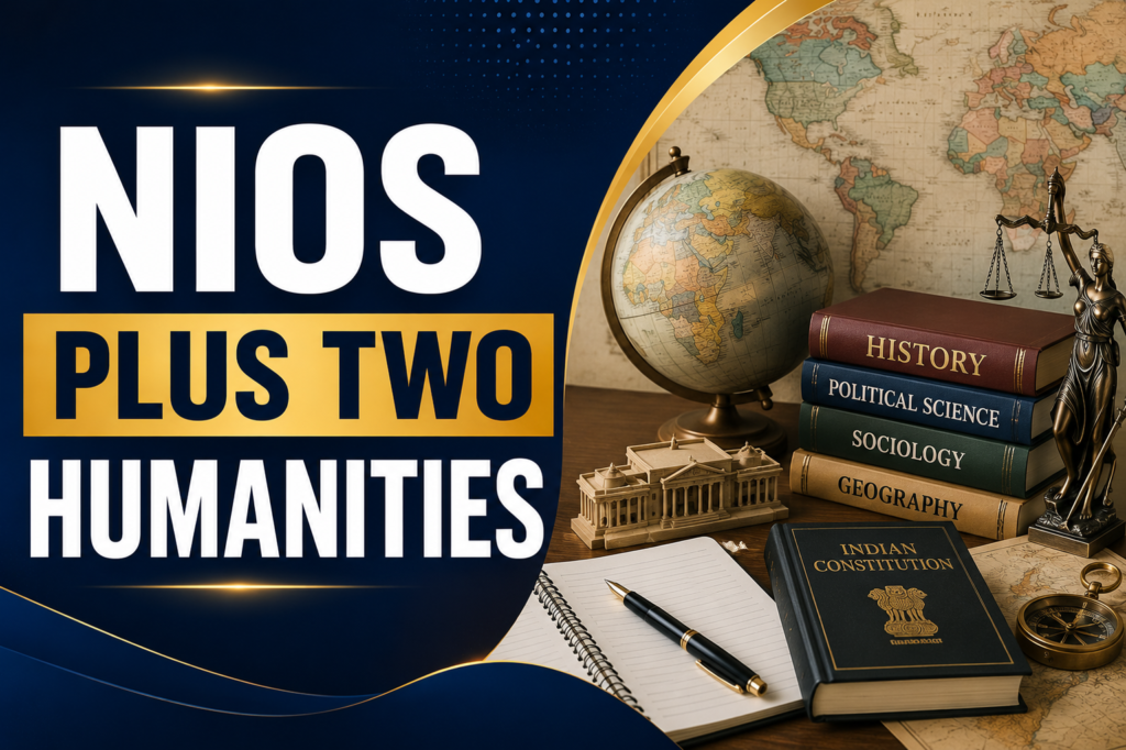 NIOS Plus Two Humanities course featured image representing history, geography, sociology and political science education offered by Presidency Academy.
